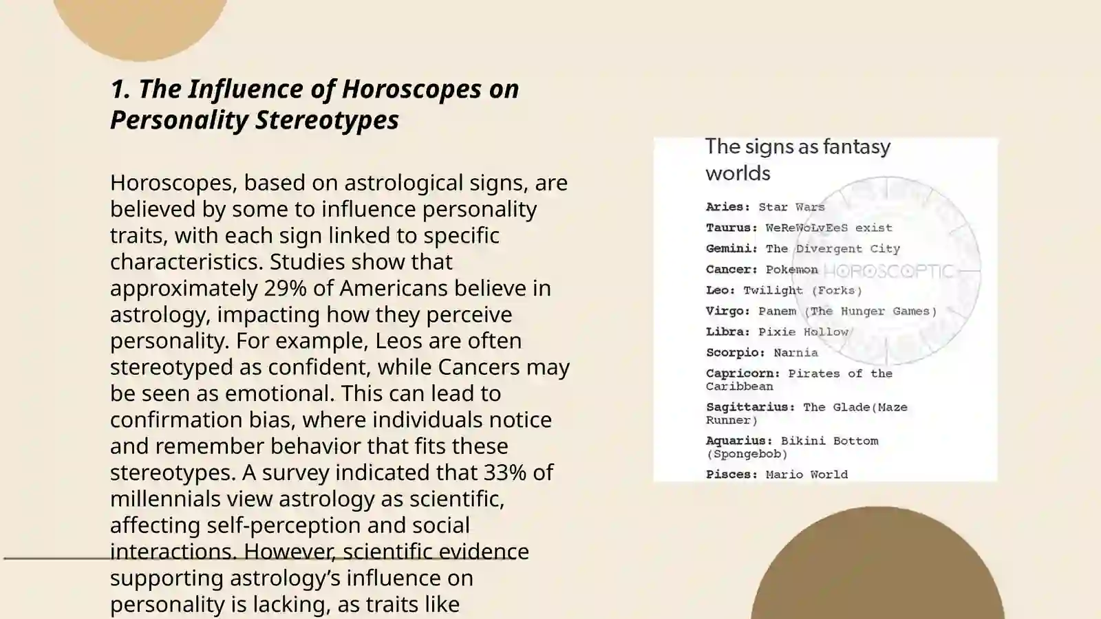 Horoscopic and stereotypes 3