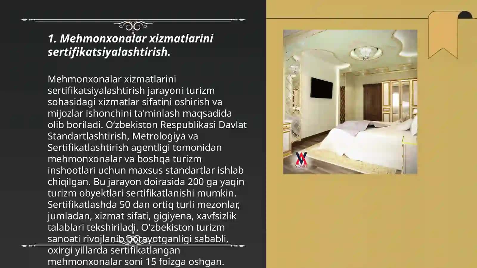 Mehmonxonalar xizmatlarini sertifikatsiyalashtirish 3