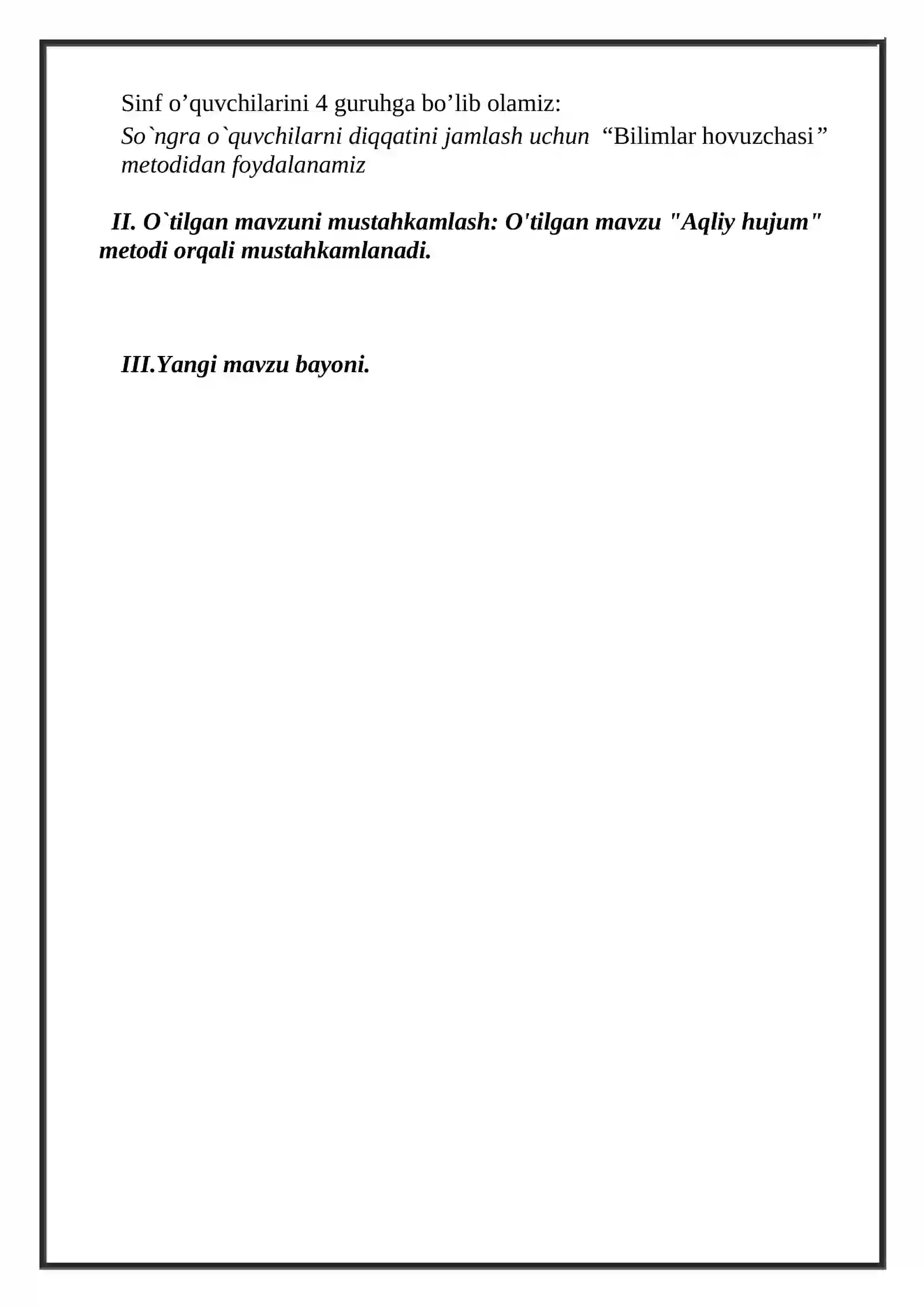 Mendeleyevning Davriy qonuni va Davriy sistemasini o'qitish metodikasi 3