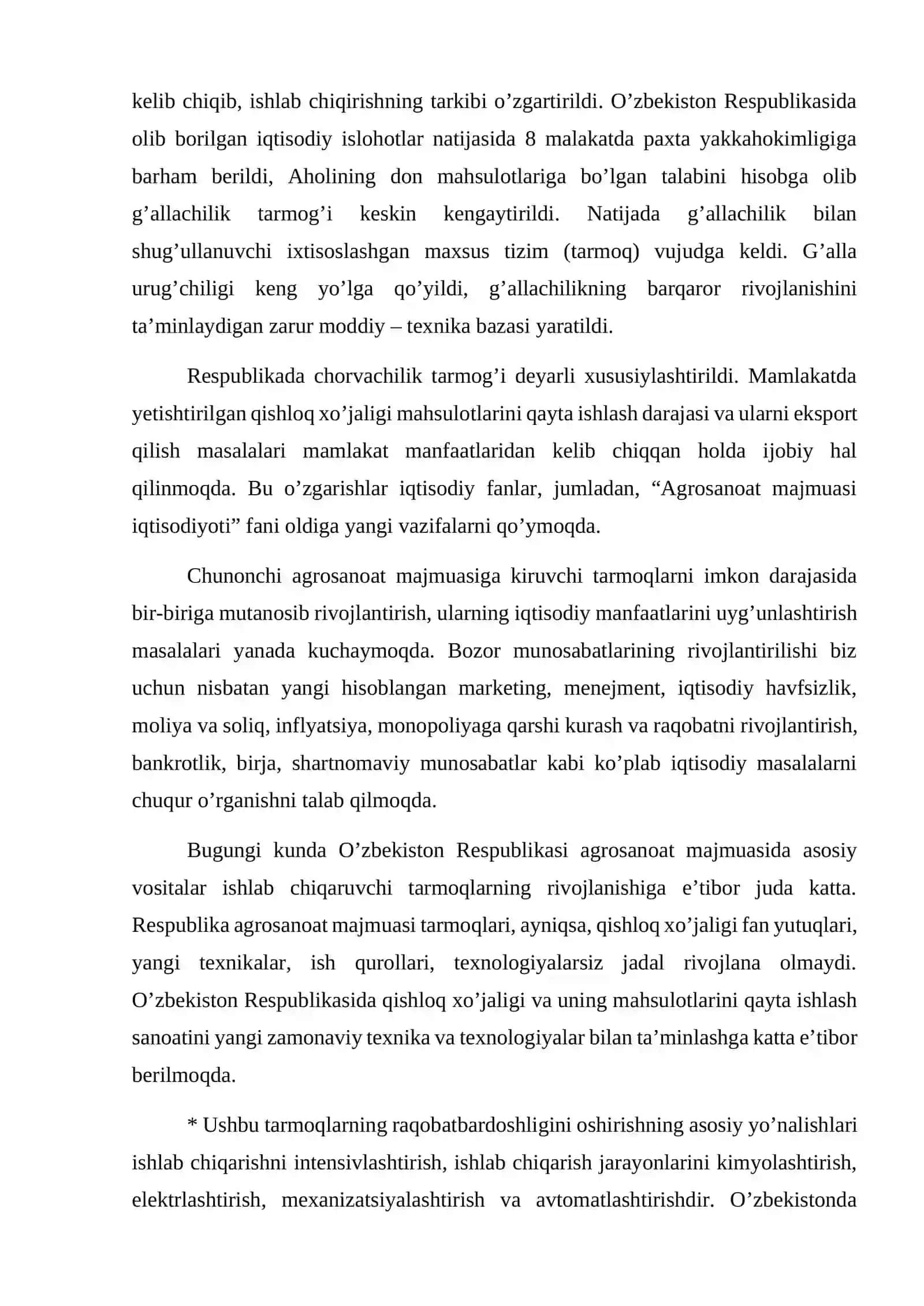 Agrosanoat majmuasida investitsiyalar va ulardan samarali foydalanish 3