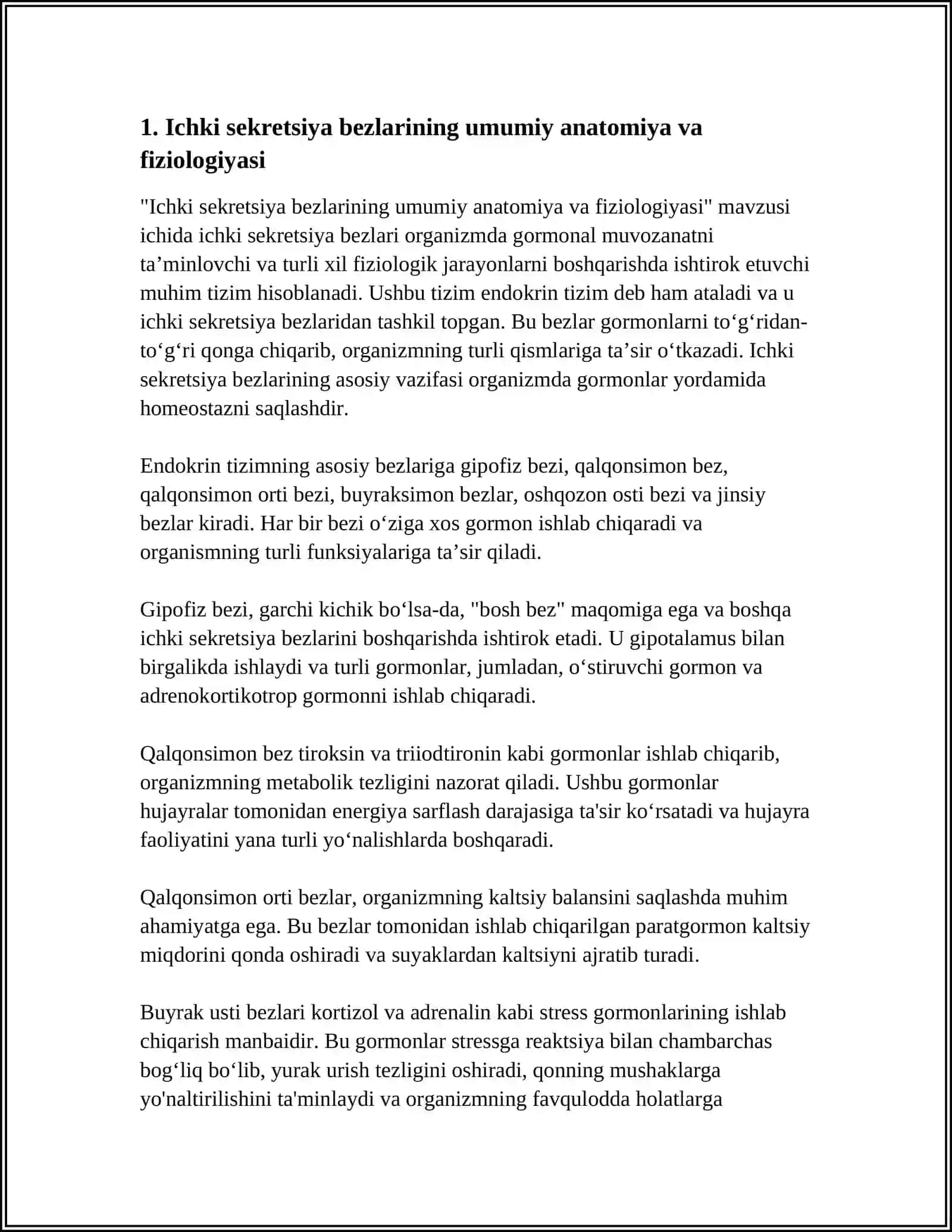 ICHKI SEKRETSIYA BEZLARI FIZIOLOGIYASI 3