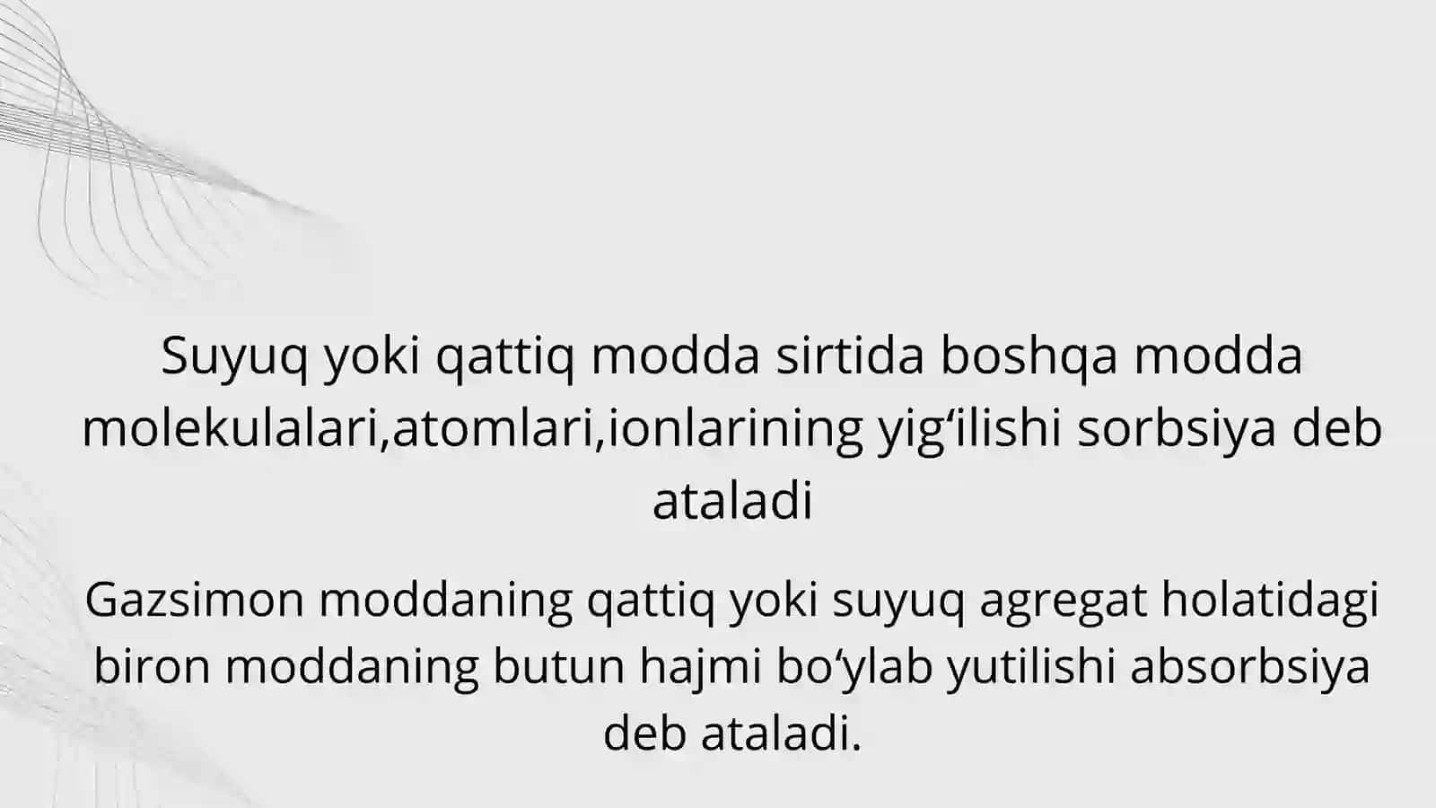 Sirt hodisalari.Adsorbsiya.Xromatografiya 3