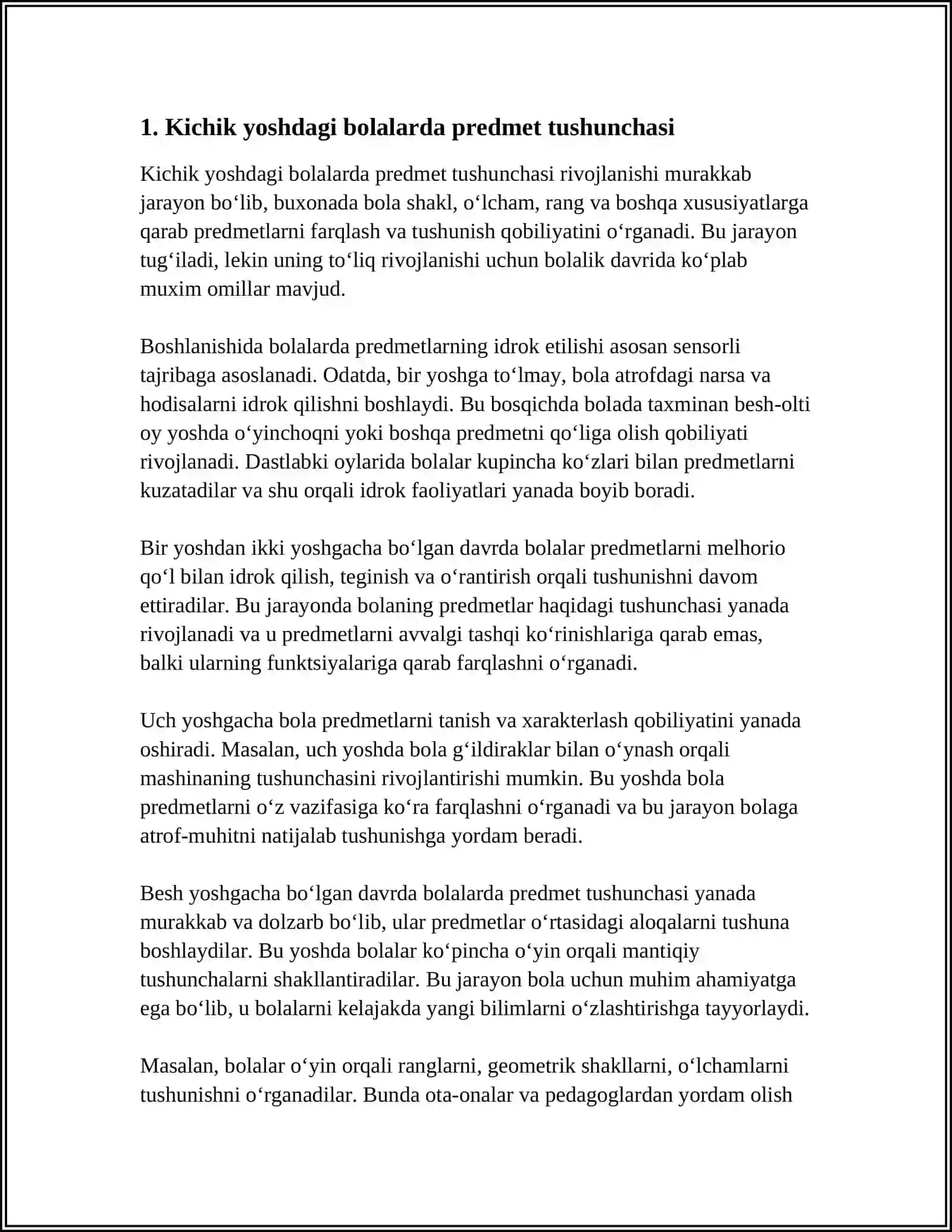 KICHIK YOSHDAGI BOLALARDA PREDMETLARNING KATTALIK OʻLCHAMI VA ULARNI OʻLCHASH HAQIDAGI TASAVVURLARINI SHAKLLANTIRISH 3