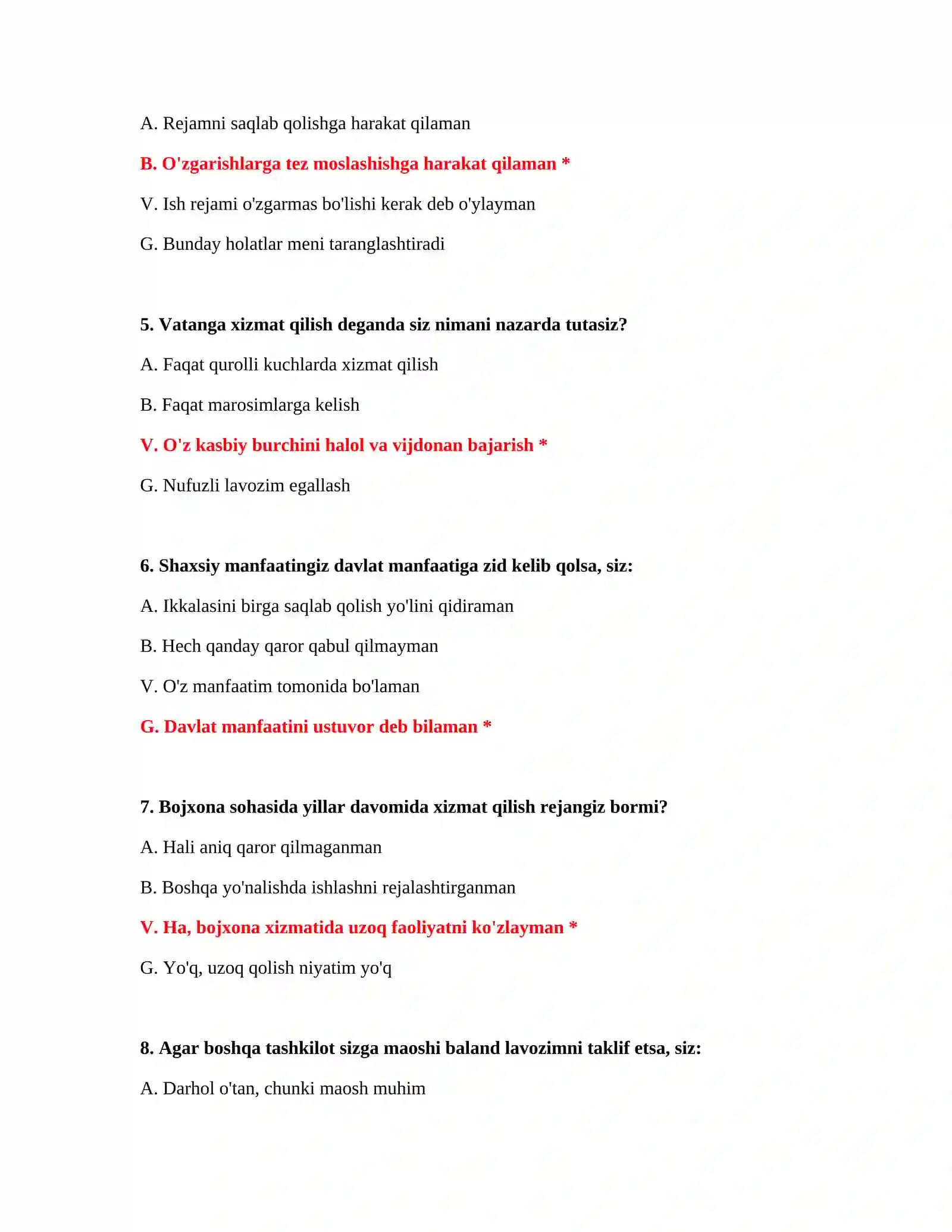 Bojxona qo‘mitasi test savollari 3