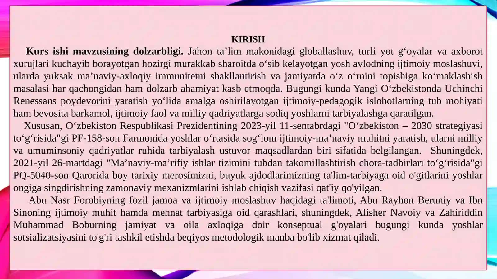 SHARQ MUTAFAKKIRLARINING IJTIMOIYPEDAGOGIKAGA OID QARASHLARI 3