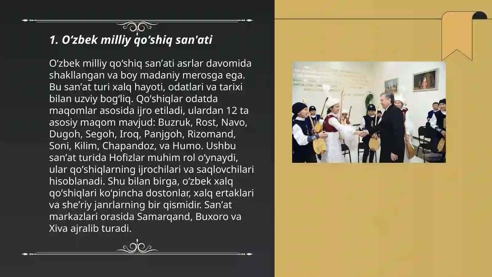 Oʻzbek milliy qoʻshiq sanʼati 3