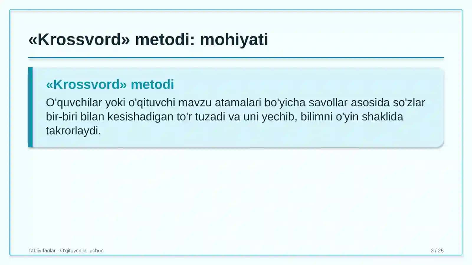 tabiiy fanlar darslarida krossvord metodidan foydalanish 7824 3