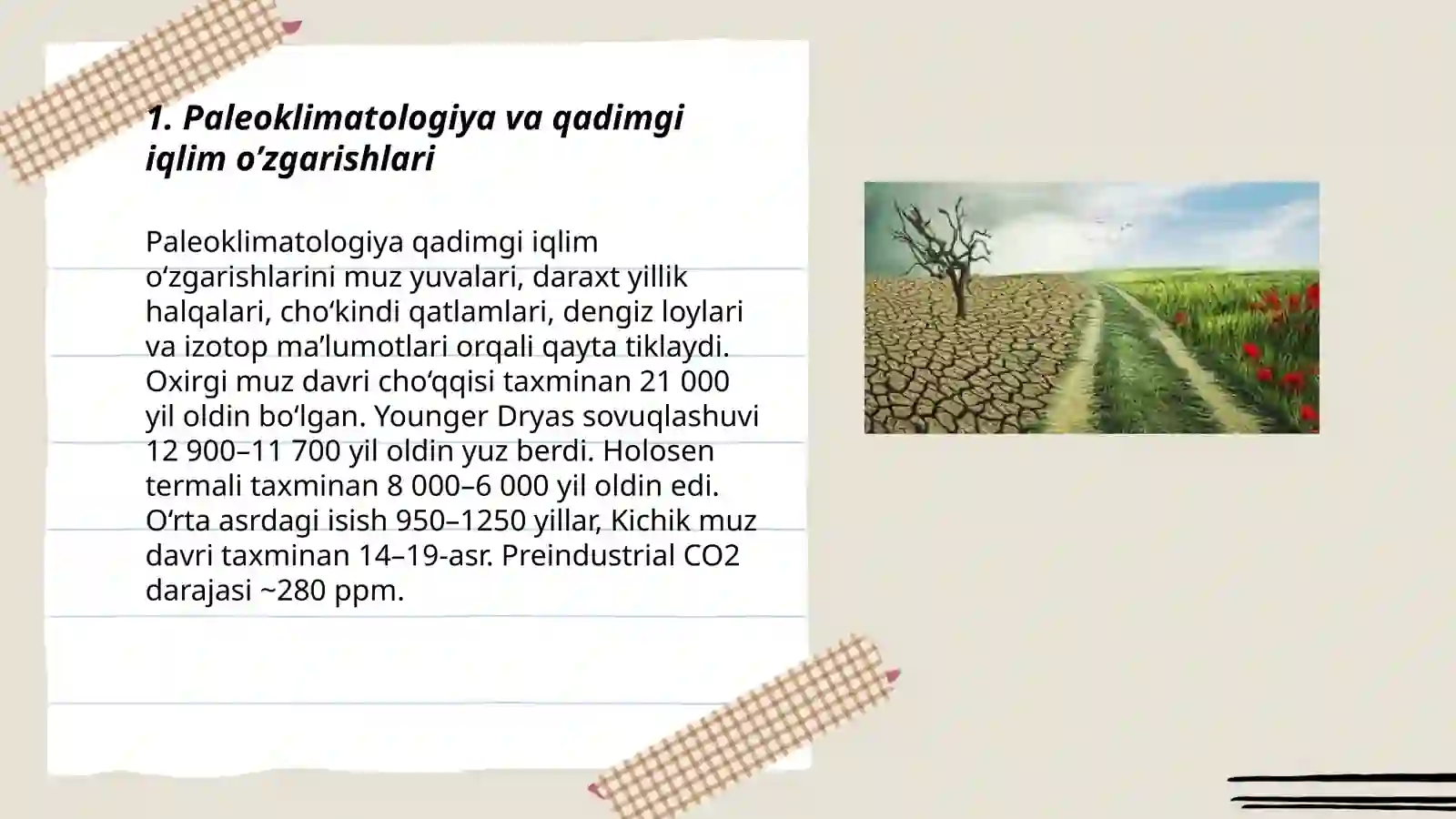 Iqlim o’zgarishi haqida tarixiy malumot 3