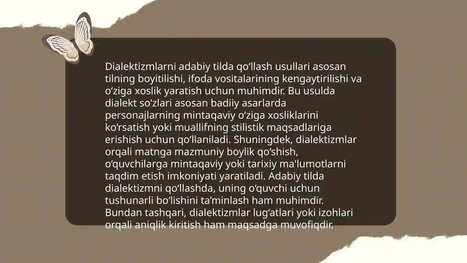 Adabiy tilga dualektizmlarni olib kirish yo'llari 3