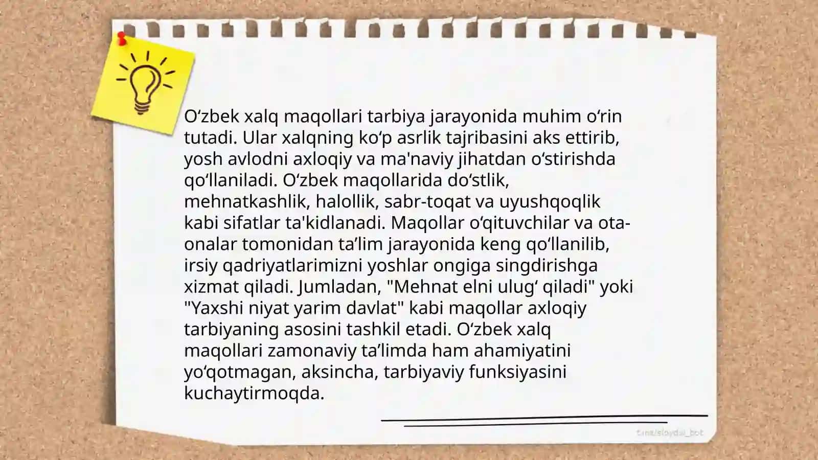 O‘zbek xalqining og‘zaki ijodida tarbiya masalalarining yoritilishi 3