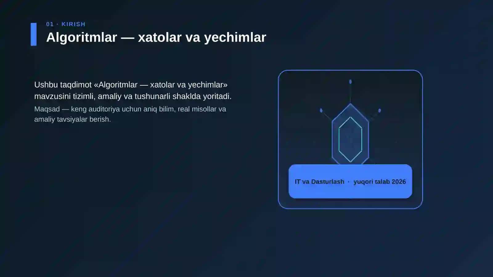 Algoritmlar — xatolar va yechimlar 1