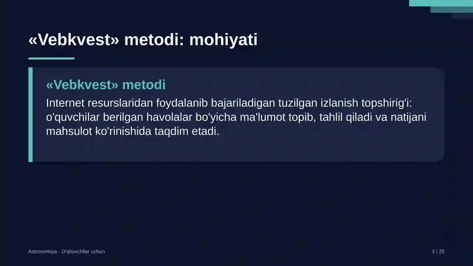 astronomiya darslarida vebkvest metodidan foydalanish 9677 3