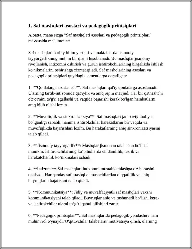 GIMNASTIKA. UMUMIY RIVOJLANTIRUVCHI MASHQLAR. - SAF MASHQLARINI O‘RGATISH VA TAKOMILLASHTIRISH 3