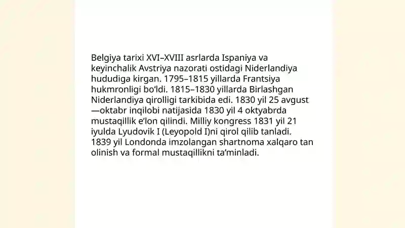Belgiya Davlati Tarixi 3