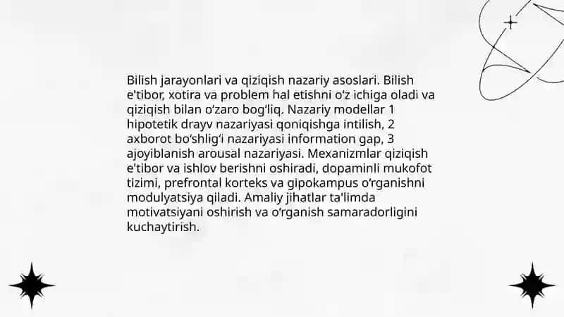 Bilish jarayonlari va qiziqishlarining uzviy bog'liqligini o‘rganish 3
