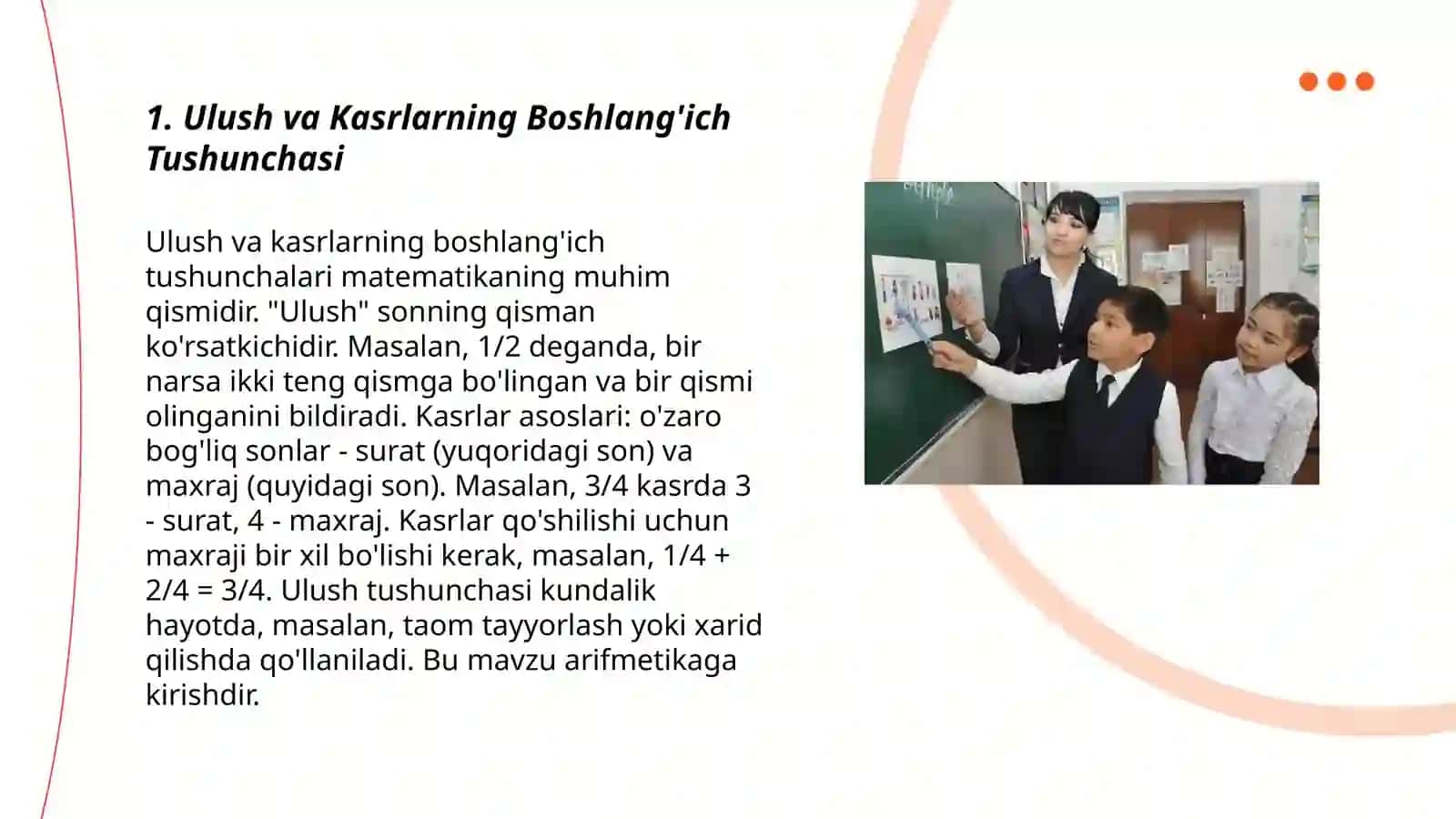 Ulush va Kasrlarning Boshlang'ich Tushunchasi 3
