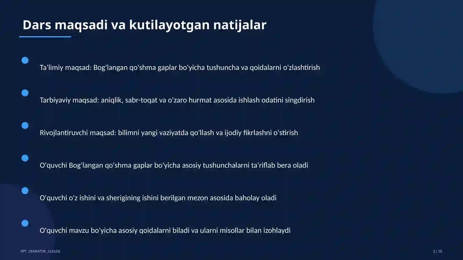 Bog'langan qo'shma gaplar (9-sinf) 3