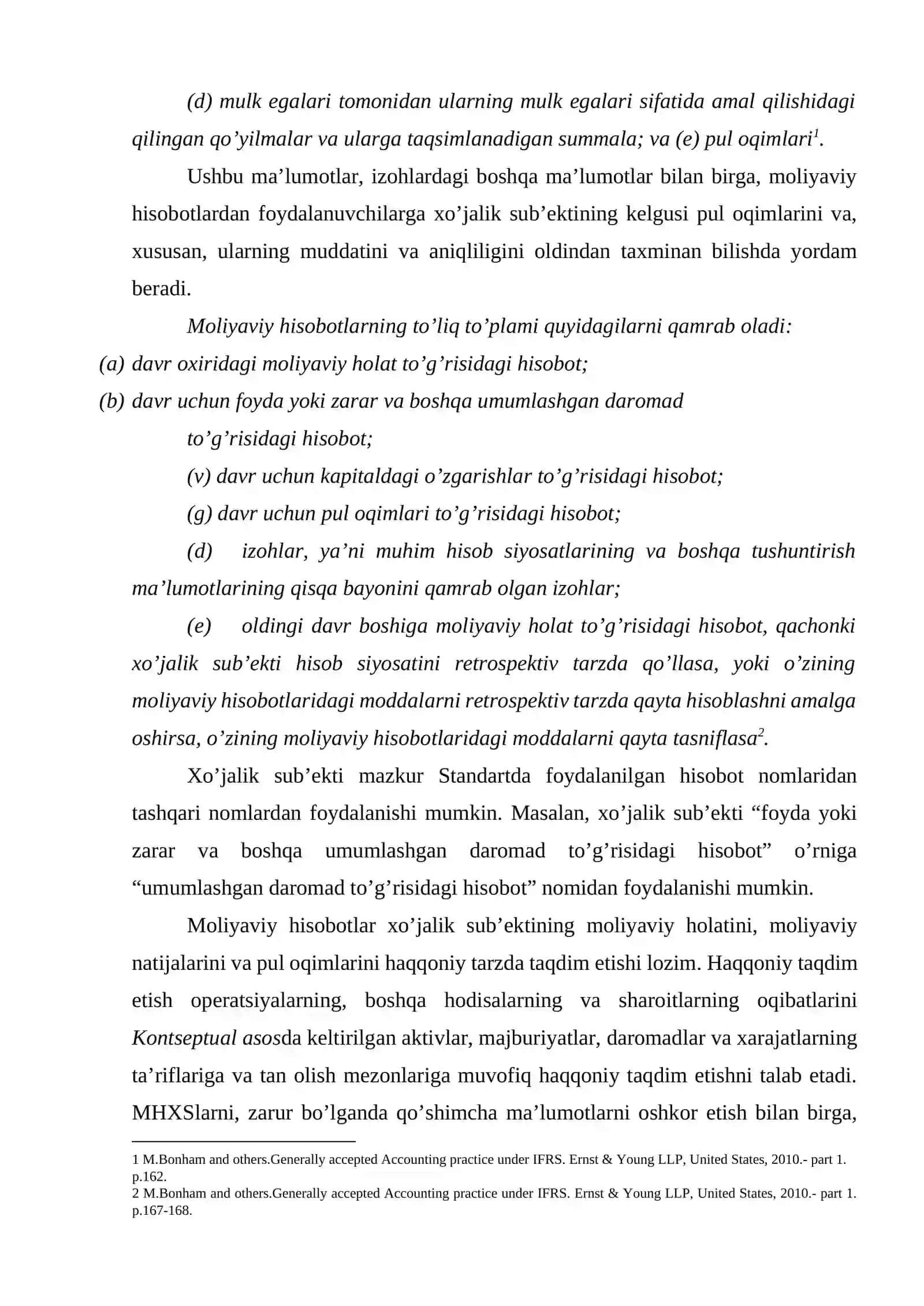 BHXS (IAS) 1 “Moliyaviy hisobotlarni taqdim etish” standarti 3