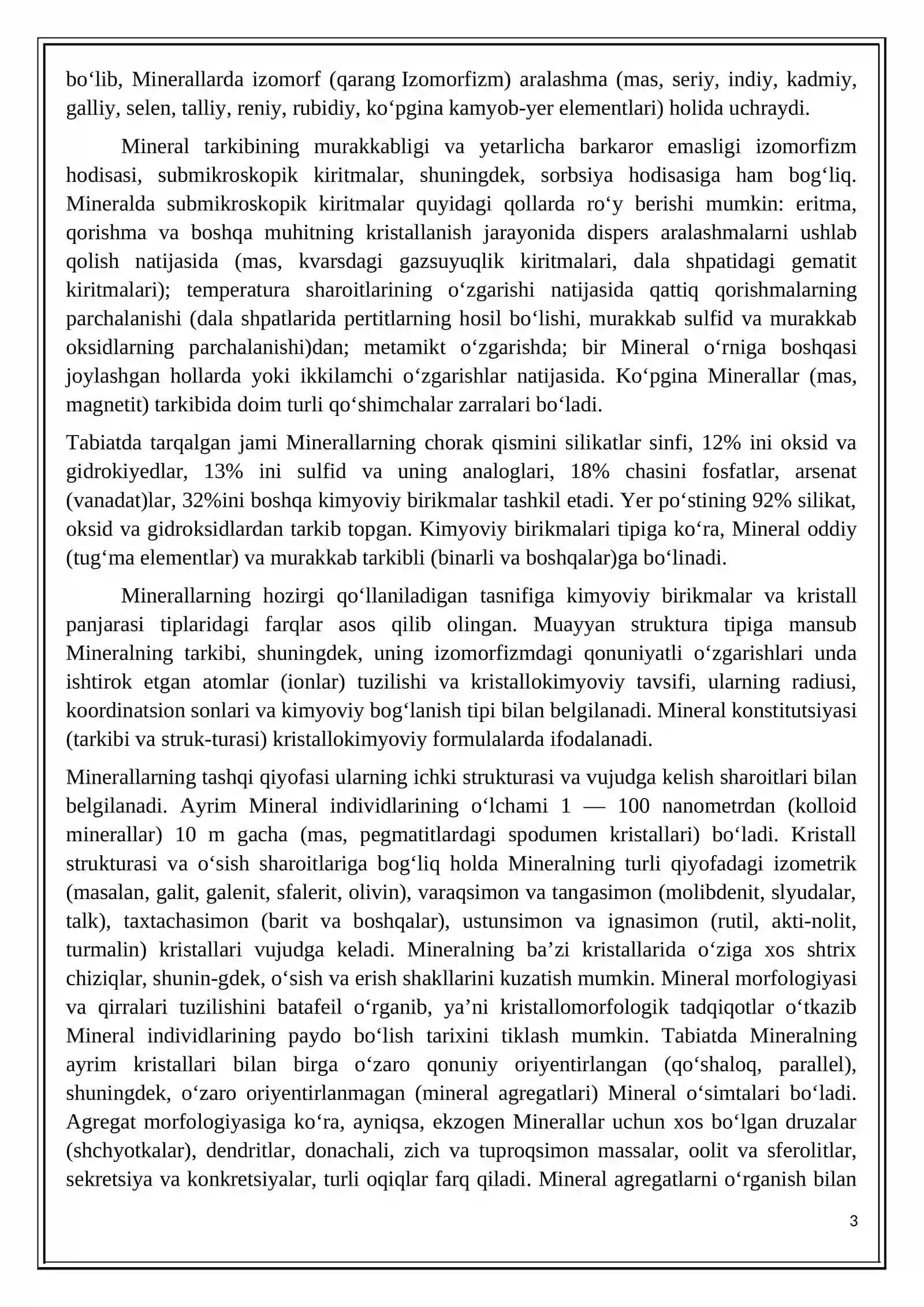 Minerallarning kimyoviy tarkibi 3