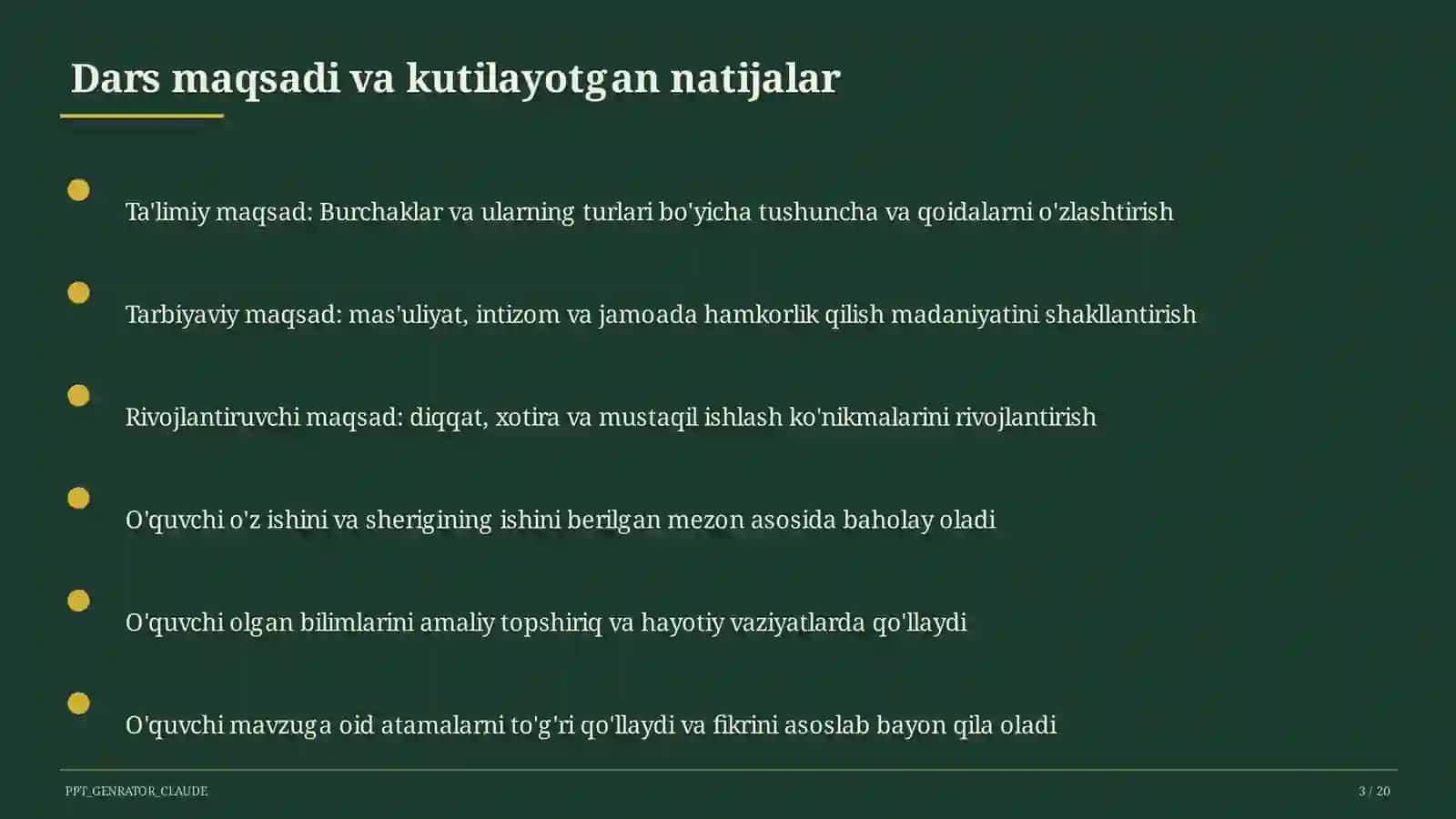 Burchaklar va ularning turlari (7-sinf) 1