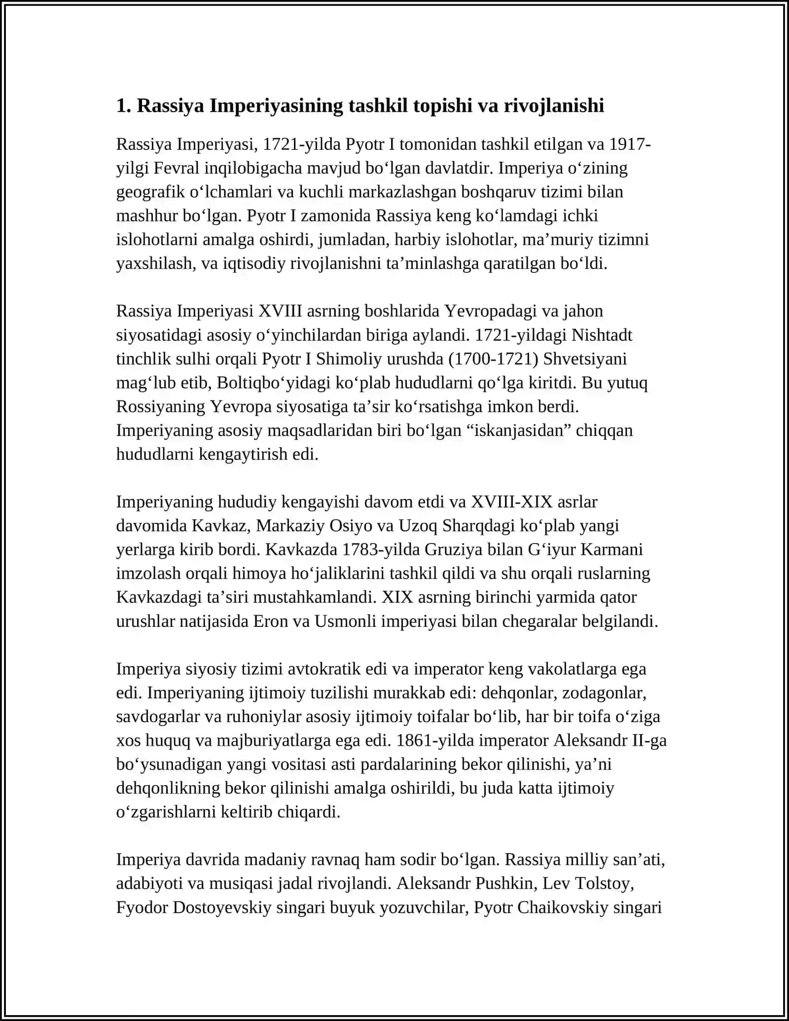 RASSIYA IMPERIYASI XAQIDA 3