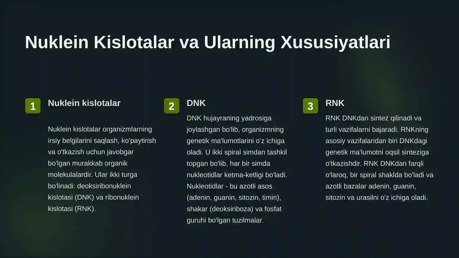 Tiriklikning molekulyar asoslari 3