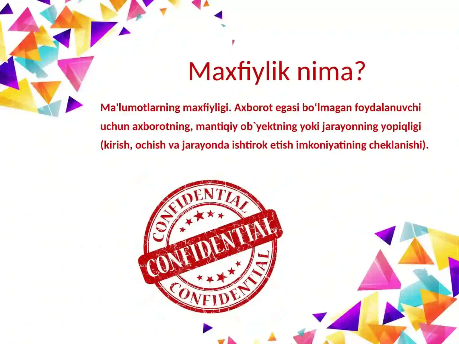 Hujjatning maxfiyligi 3