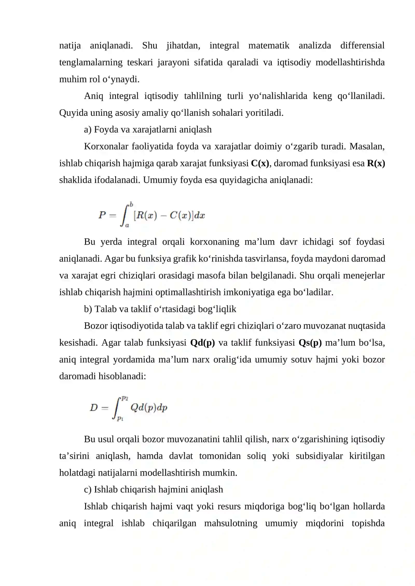 Aniq integral va uning iqtisodiyotda qo‘llanishi 3