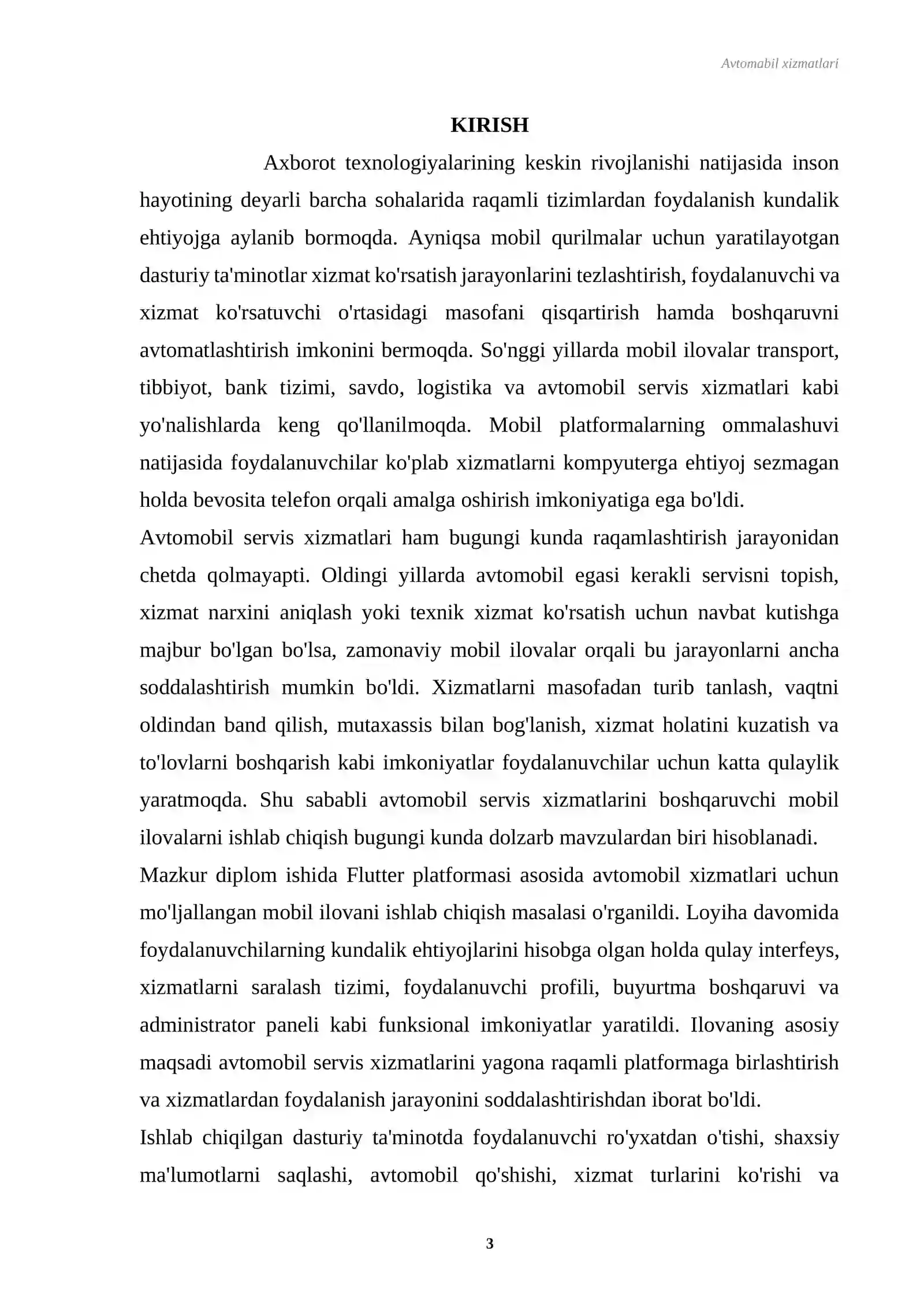 AVTOMOBIL XIZMATLARI UCHUN MOBIL ILOVA YARATISH 3