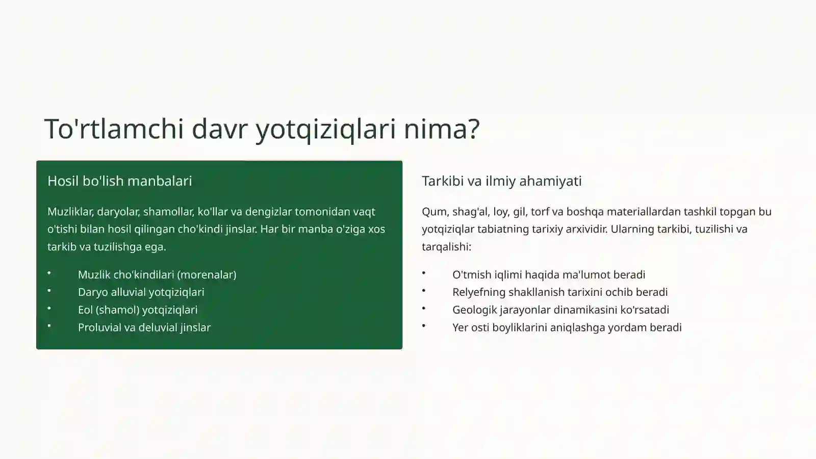 To'rtlamchi davr yotqiziqlari xaritalaribilanishlash 3