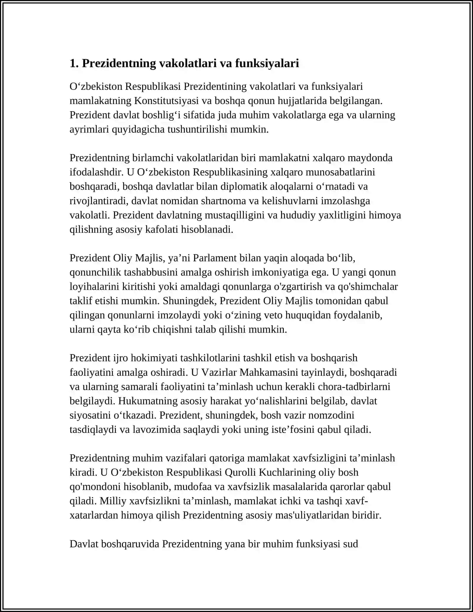 O‘zbekiston RESPUBLIKASI PREZIDENTI 2025-2026-o'quv yili 3