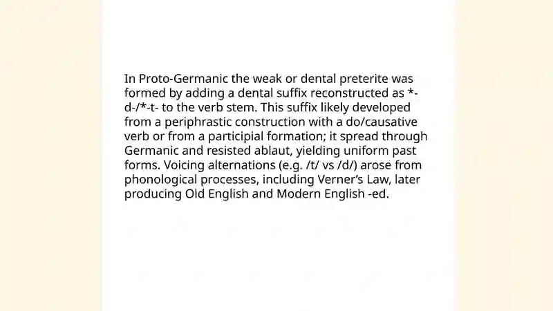The Development of Weak Verbs 3