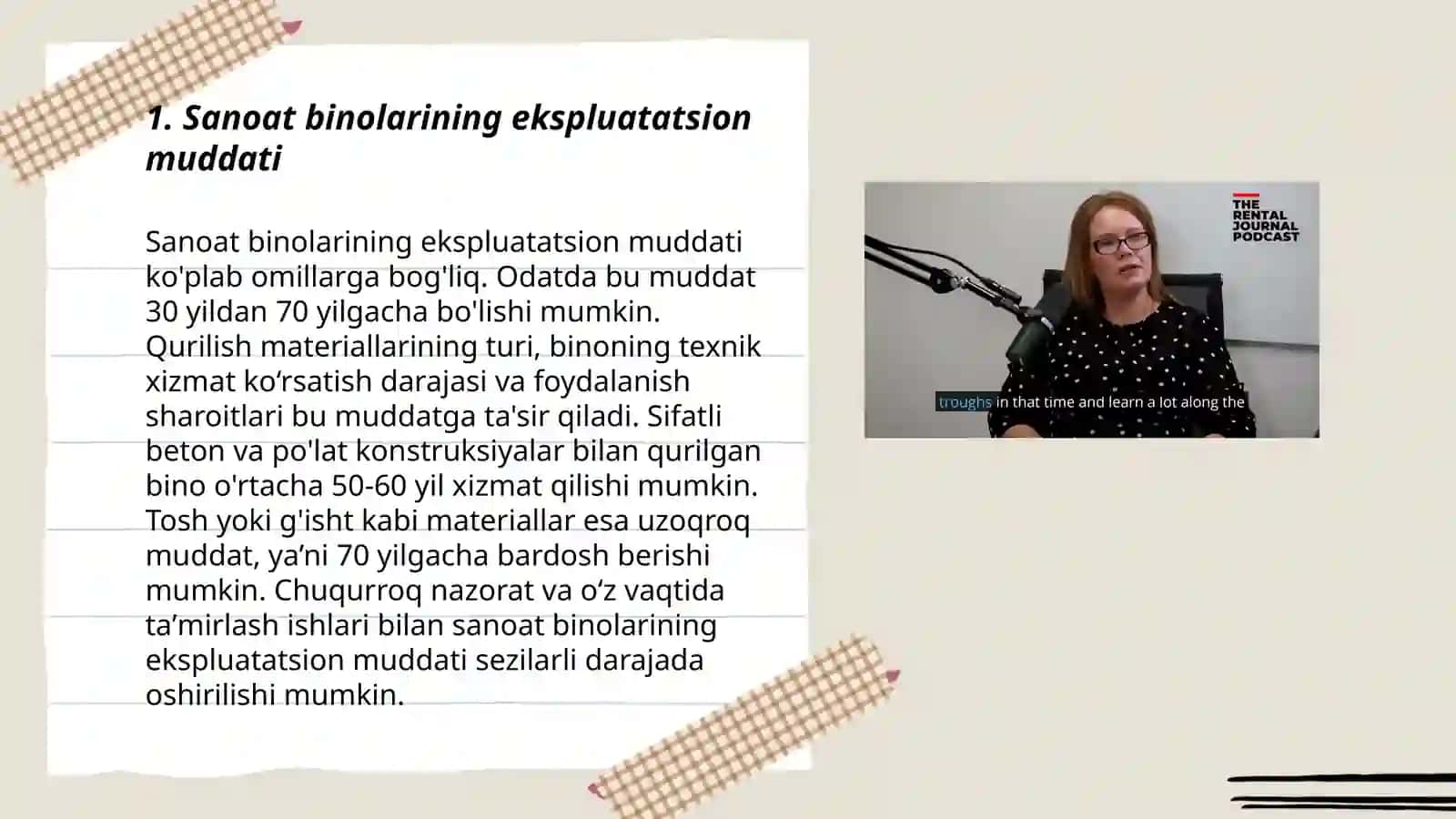 Sanoat binolarini umrboqiyligi va eskirishi 3