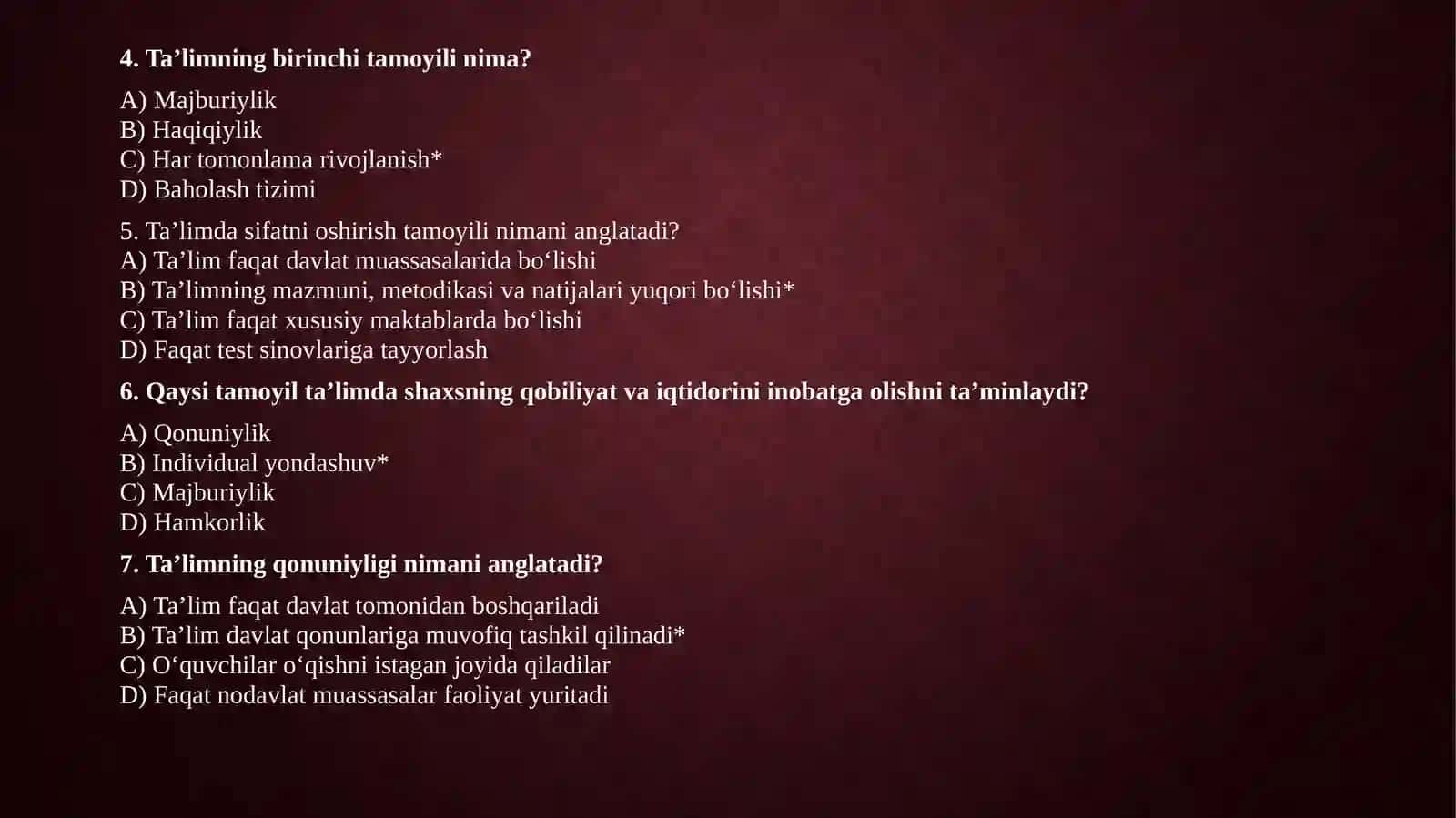 TA'LIM TO'G'RISIDAGI QONUNLARINI VA TAMOYILLARINI O'RGANISH 3