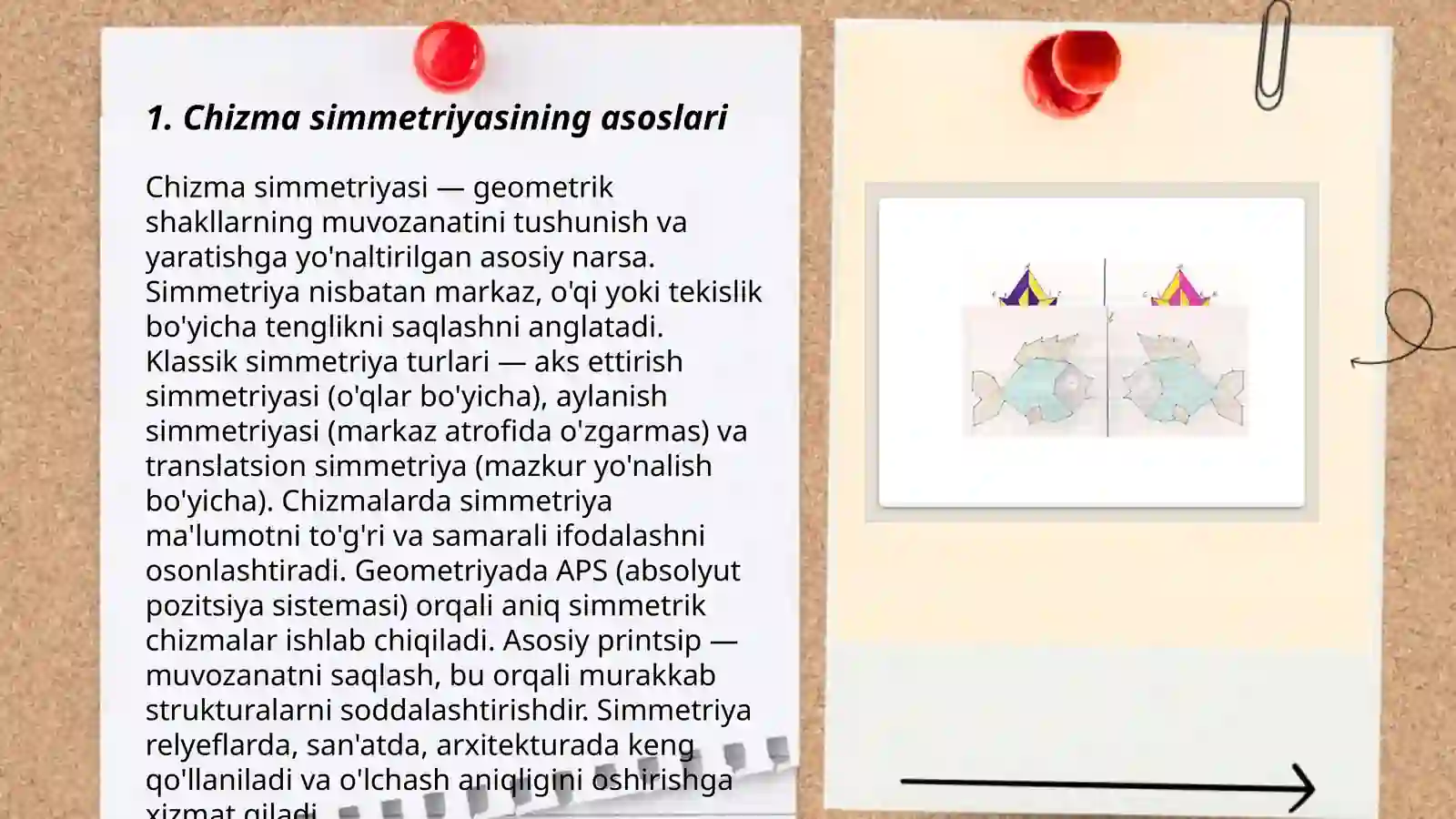 Chizmada simmetriya va assimmetriya tushunchalari 3