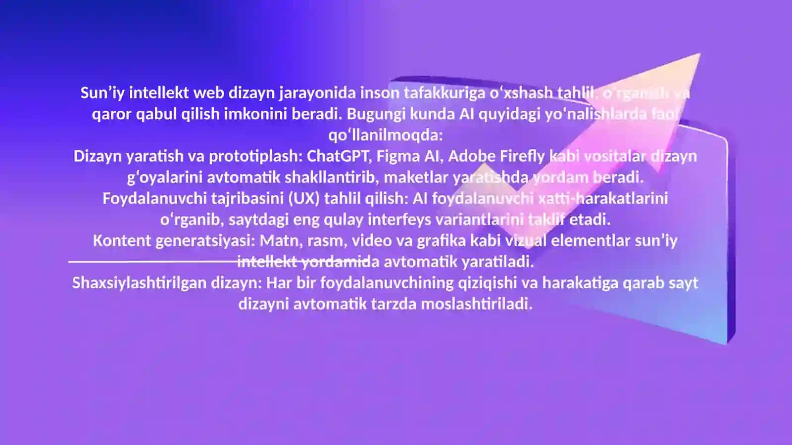 SUN’IY INTELLEKT VA AVTOMATLASHTIRISHNING WEB DIZAYNDAGI ROLI 3