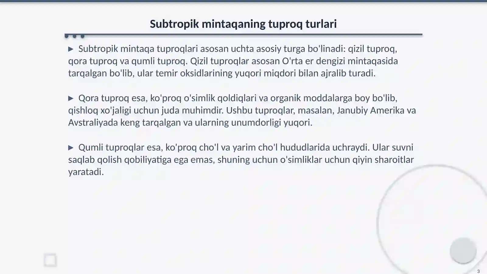 Subtropik mintaqa tuproqlari geografiyasi 3