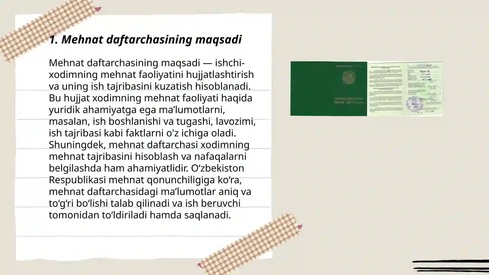 Mehnat daftarchasi 3