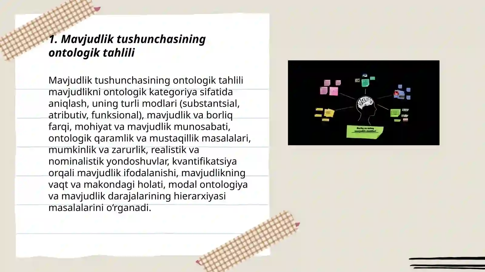Mavjudlik nazariyalari ontologiyasi va tahlili 3