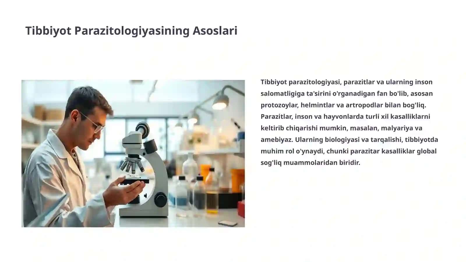 TIBBIYOT PARAZITOLOGIYASI.TIBBIYOT PROTOZOOLOGIYASI 3