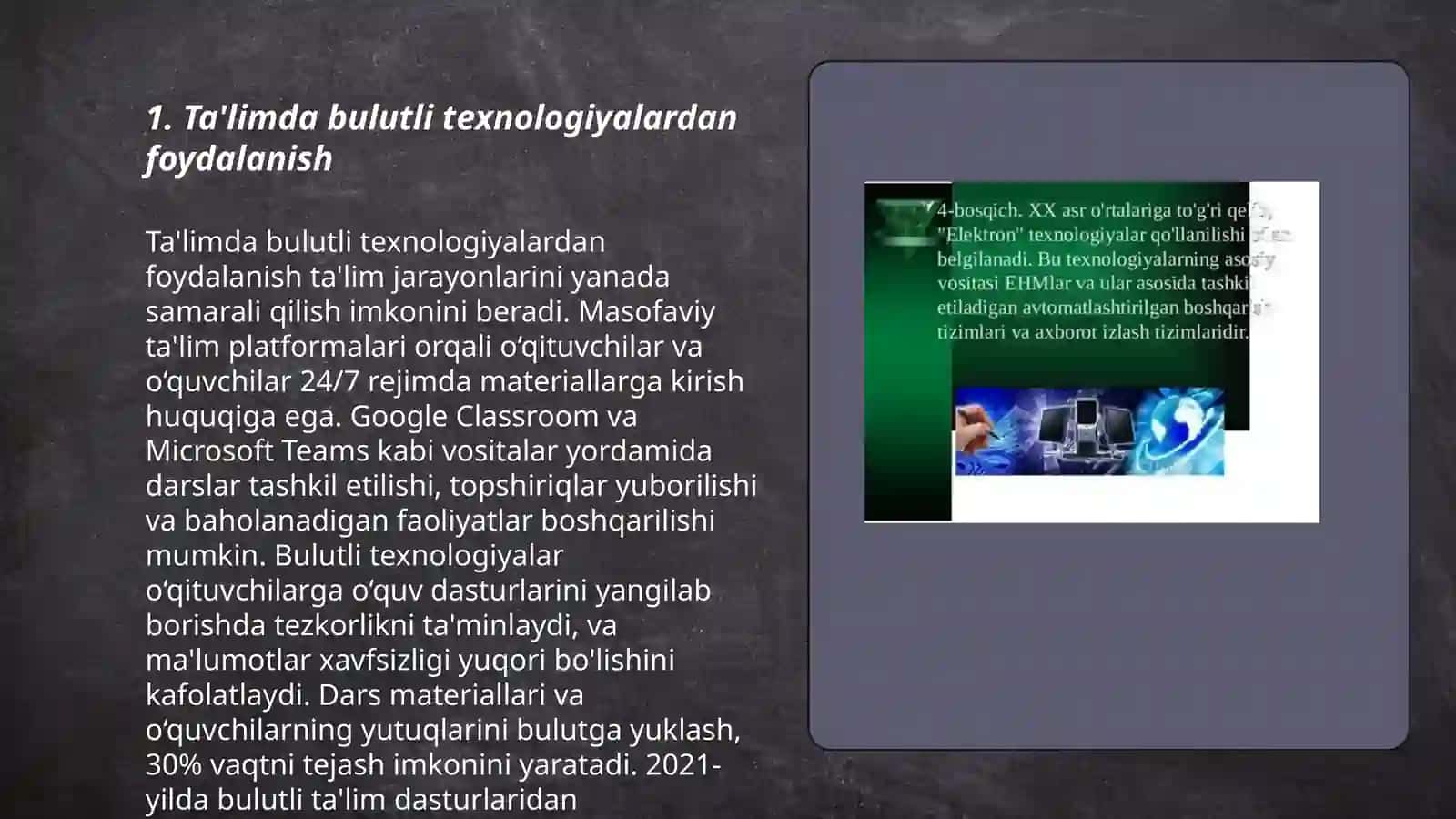 Ta'limda bulutli texnologiyalardan foydalanish 3