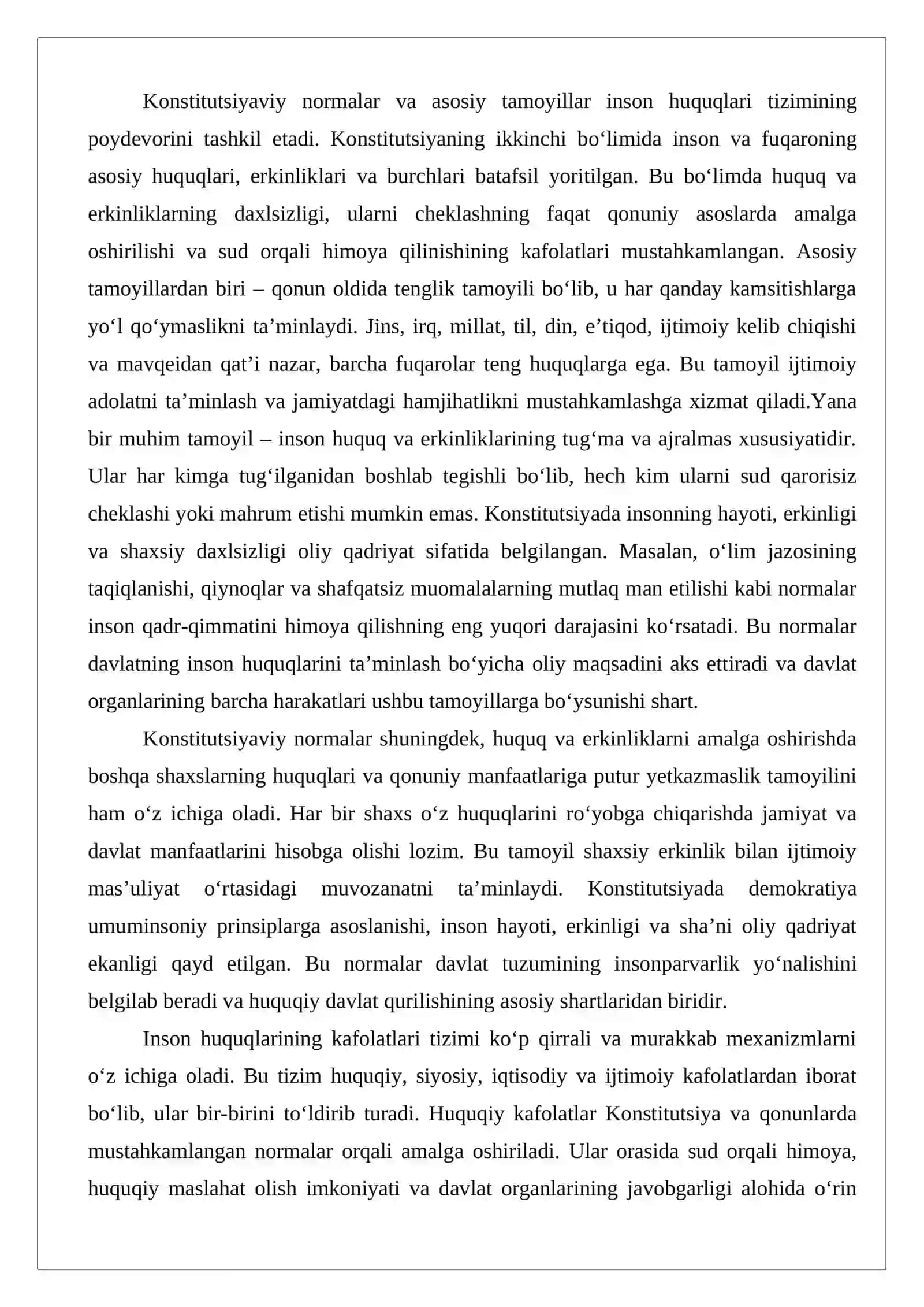 Inson huquqlari va erkinliklari kafolatining yaratilishi 3