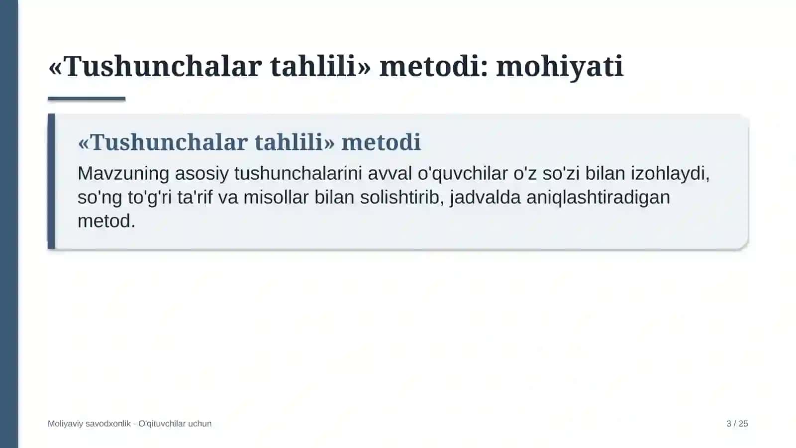moliyaviy savodxonlik darslarida tushunchalar tahlili metodidan foydalanish 6193 3