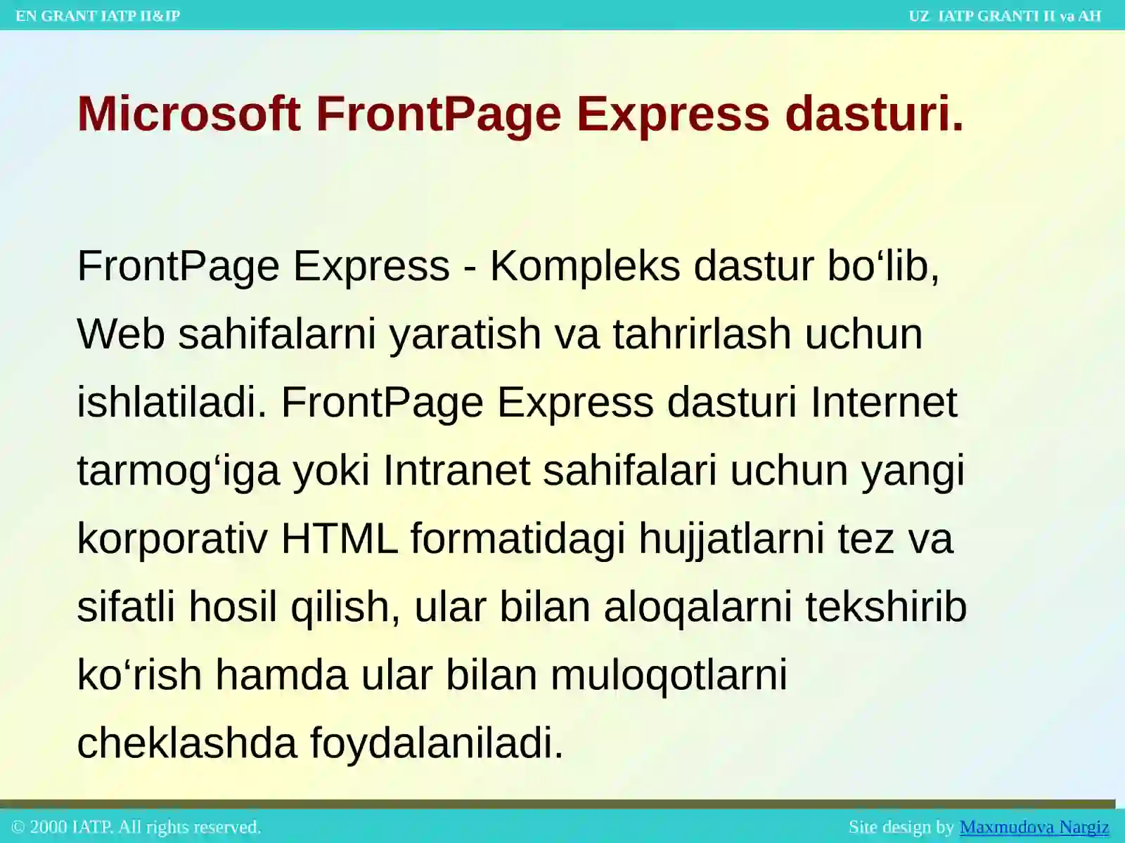 Microsoft FrontPage Express 3