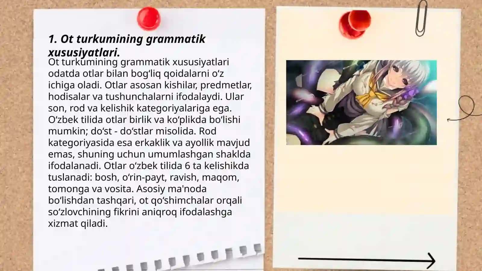 Ot turkumini o'rganishda qo'llanadigan mustaqil ishlarni ishlab chiqish 3