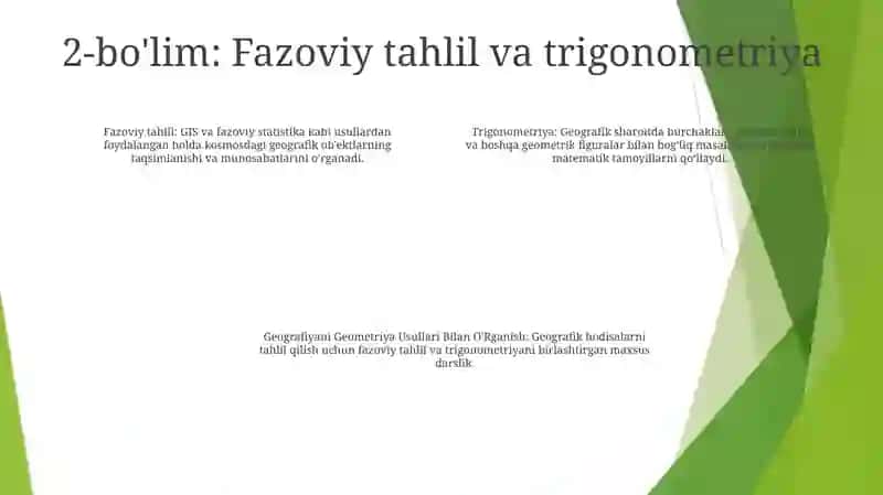 Geografiyani Geometriya Usullari Bilan O'Rganish 3