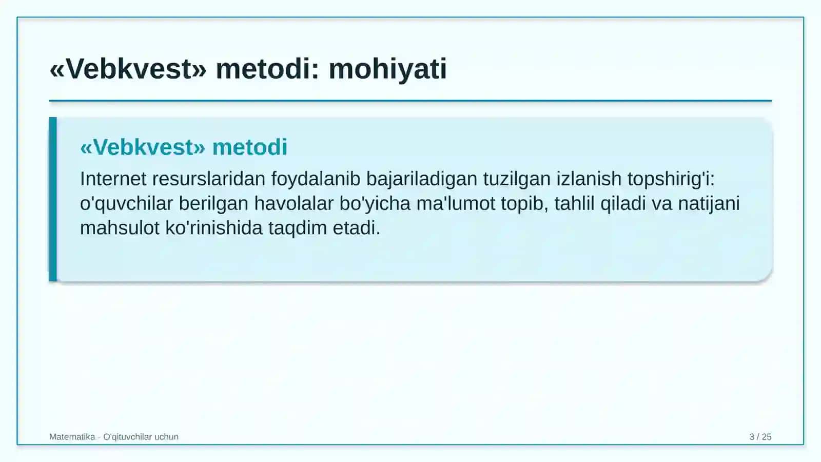 matematika darslarida vebkvest metodidan foydalanish 6364 3