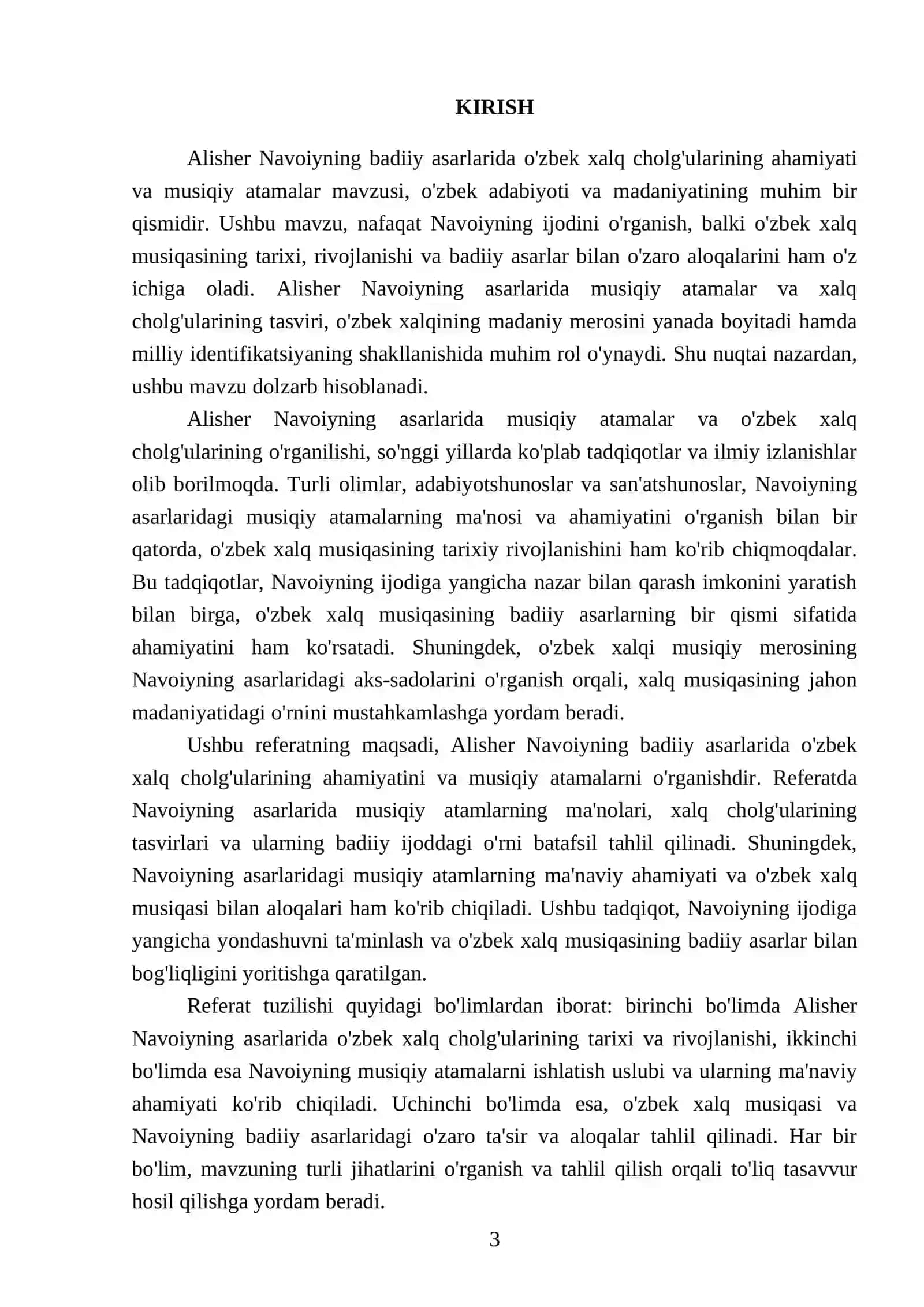 Alisher Navoiyning badiiy asarlarida oʻzbek xalq cholgʻularining ahamiyati va musiqiy atamalar REFERATI 3