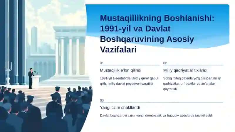 Mustaqil yillarida davlat boshqaruvi tizimida amalga oshirilgan islohotlar 3