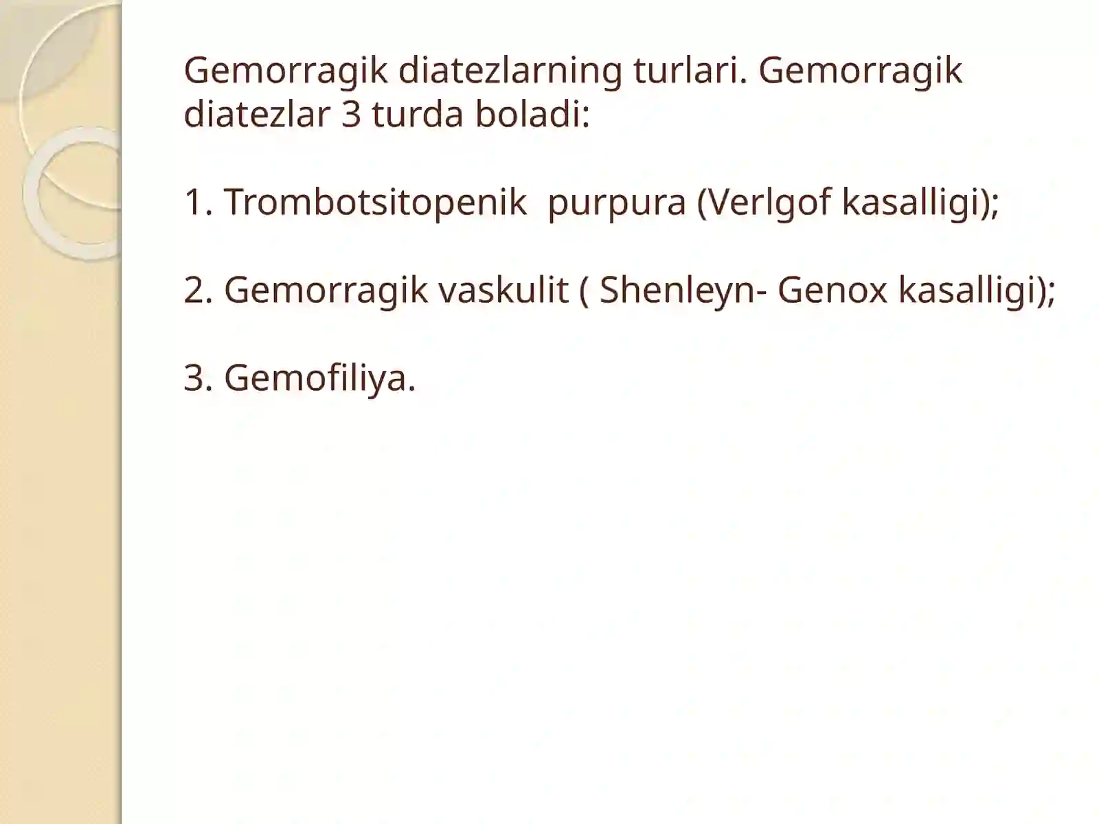 Gemorragik diatezlarning ko’rinishlari 3